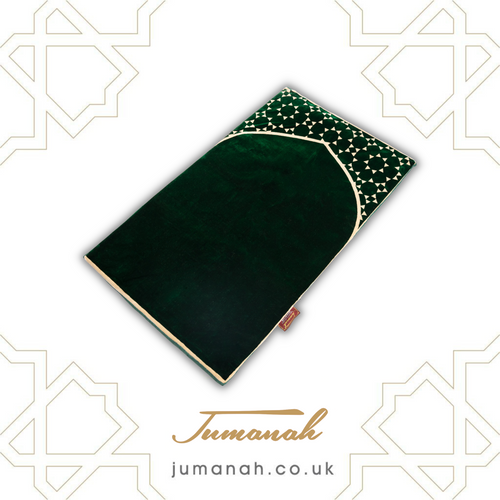 Green Memory Foam Prayer Mat – with Bag (117×70cm) | Jumanah